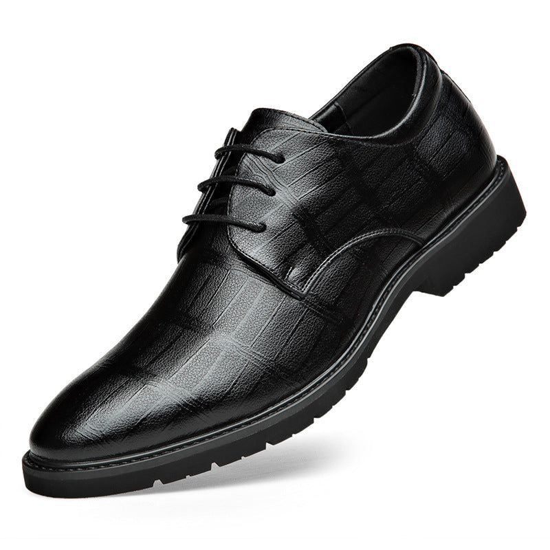 Men's Breathable Leather Shoes Black Soft Leather Soft Bottom Spring And Autumn Best Man Men's Business Formal Wear Casual Shoe