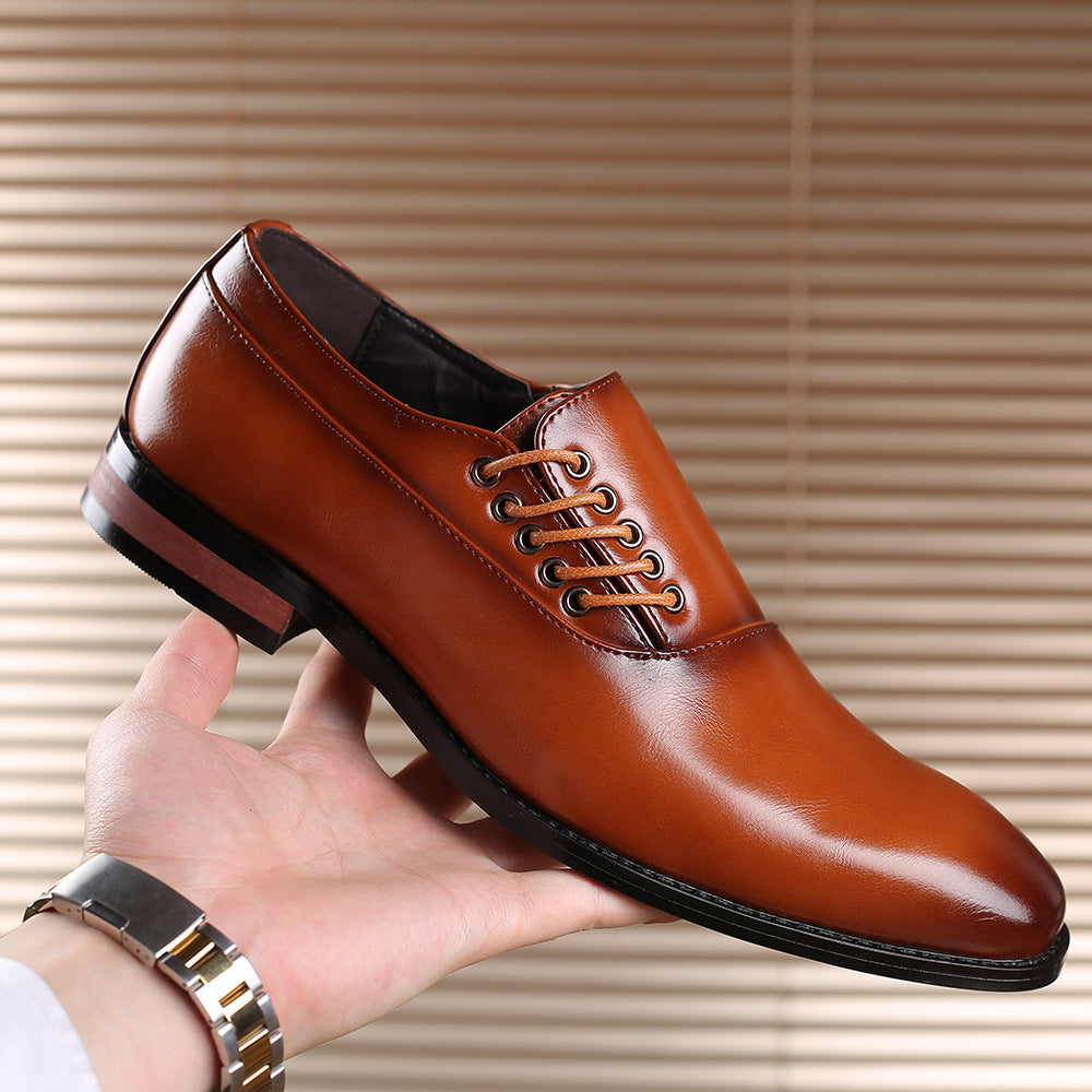 Men's PU Leather Business Dress Shoes – Breathable Formal Footwear, Extended Sizes 38–48