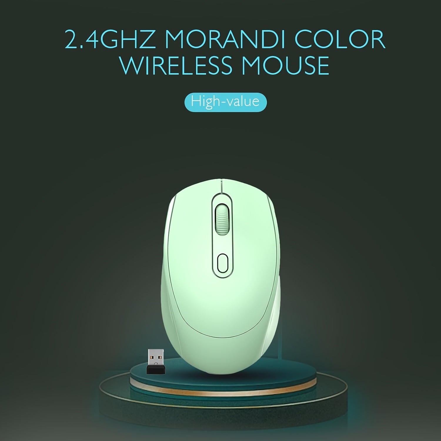 BalanceFit Wireless Mouse, Dual-Mode 2.4G & Wireless, Ergonomic Design with Comfortable Grip, Compact Size for Office & Gaming, Compatible with Laptops, Desktops, Tablets, Multiple Colors (Black/White/Pink/Green), BalanceFit