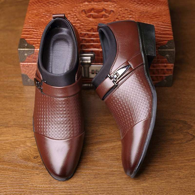 Men's PU Leather Formal Dress Shoes – Breathable Non-Slip Business Footwear
