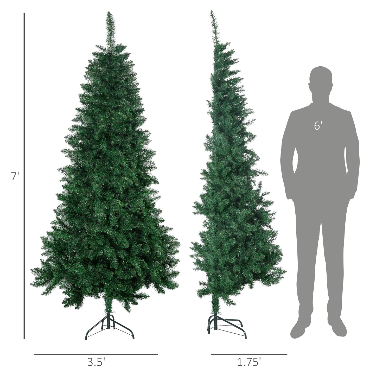 5' Artificial Half Christmas Trees with Auto Open