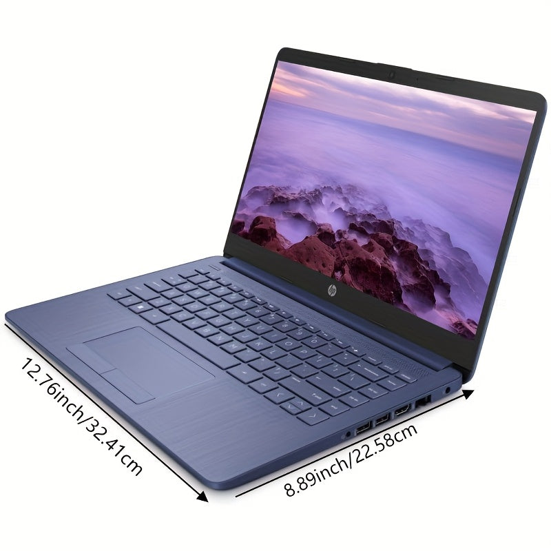 HP 14" Ultral Thin And Light Laptop, Intel Quad-Core N4120, 16GB RAM, 64GB EMMC + 256GB SD Card, ‎Intel UHD Graphics 600, Wi-Fi, Windows 11 Home In S Mode