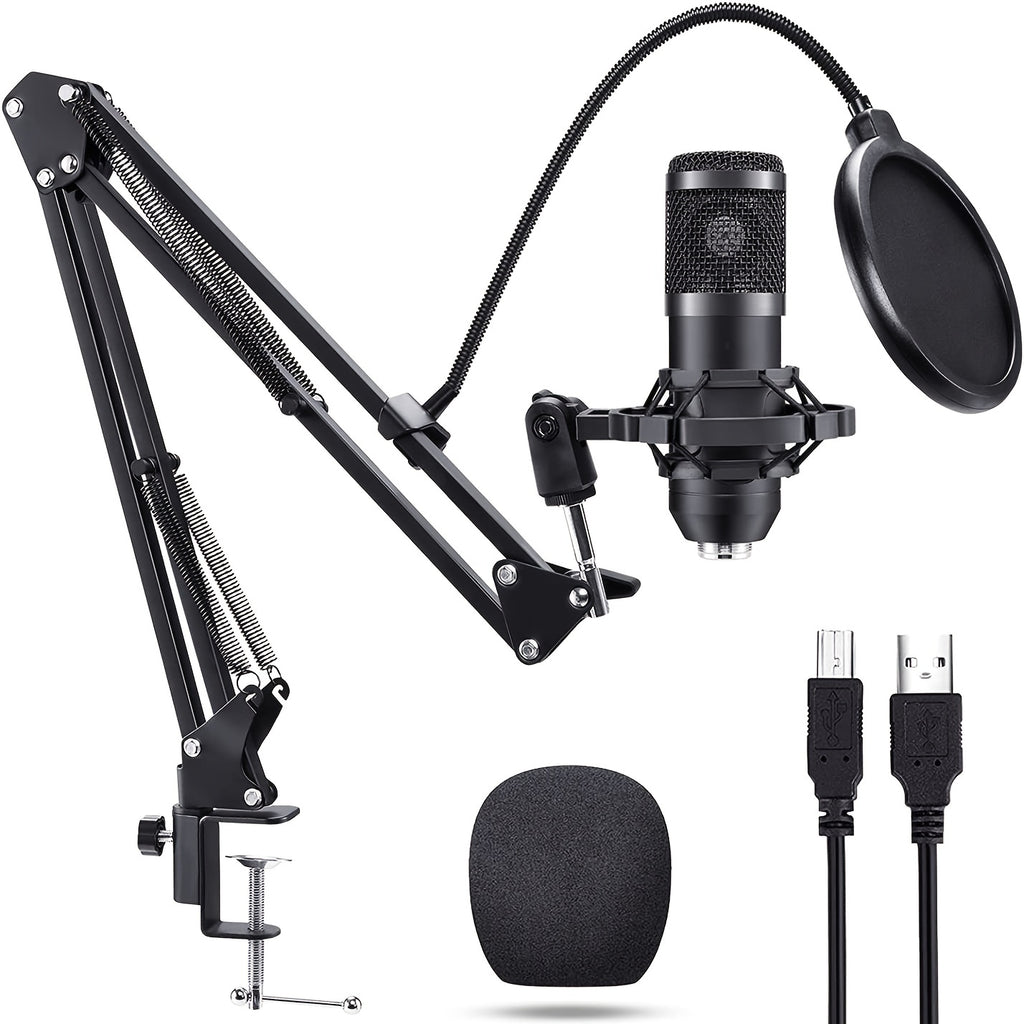 192kHz/24Bit Professional USB Microphone, Plug & Play PC Computer Condenser Cardioid Mic Kit with Sound Advanced Chipset for Streaming, Podcast, Studio Recording and Games