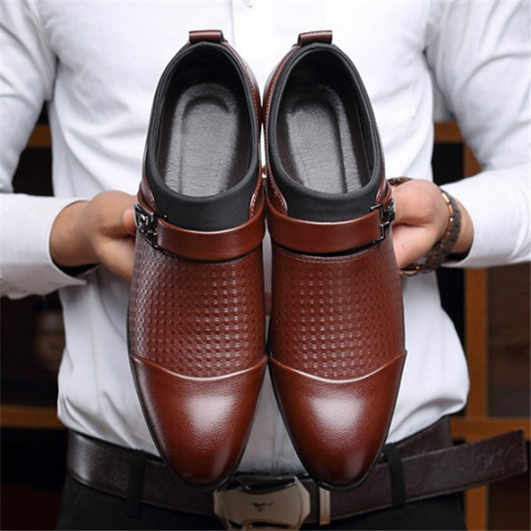 Men's Formal Leather Toe Cap Shoes – Breathable Non-Slip | Sizes 38–48