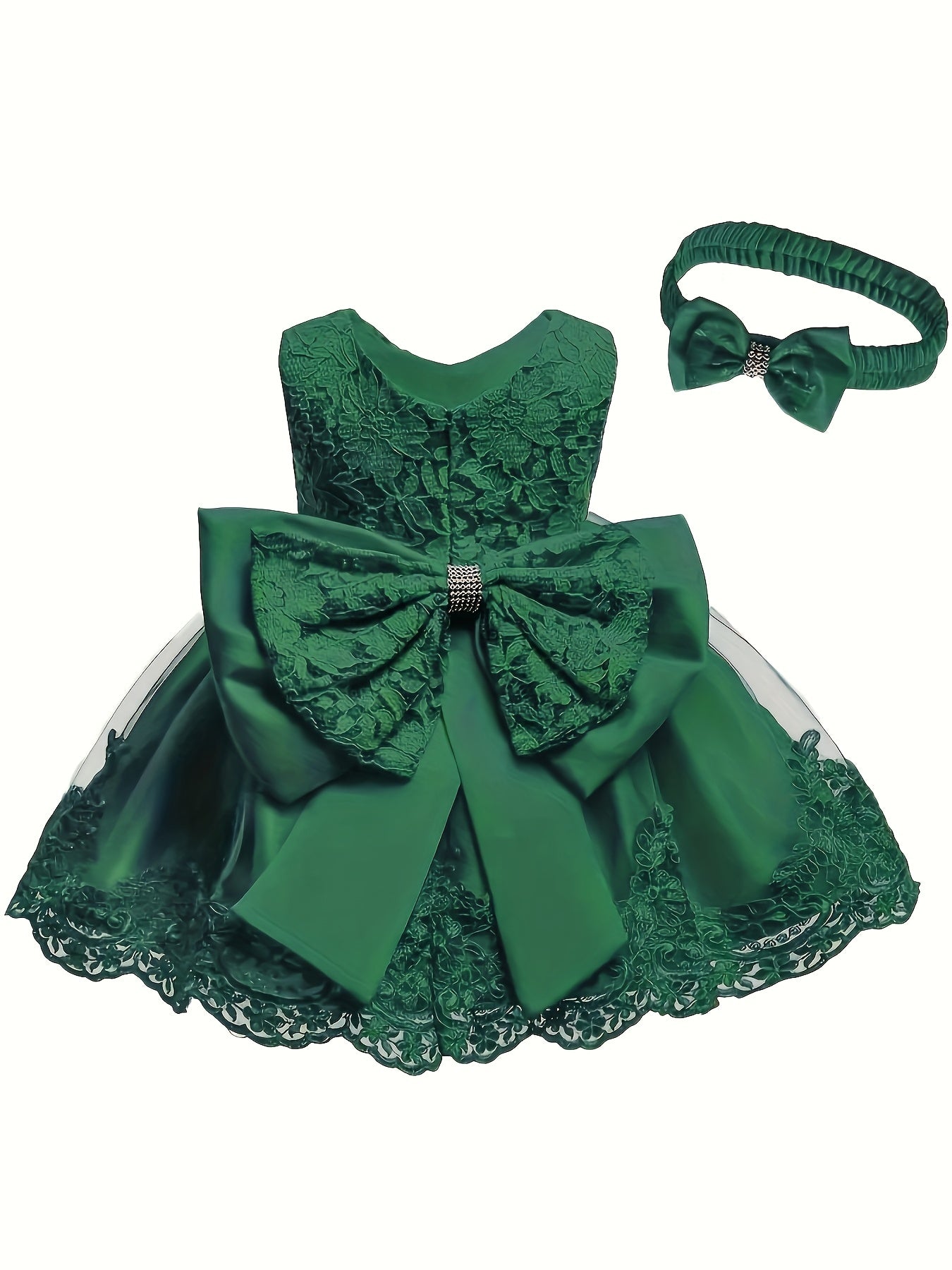 Baby One Year Old Children's Dress Full Moon Baptism Dress Lace Girl's Puffy Princess Dress