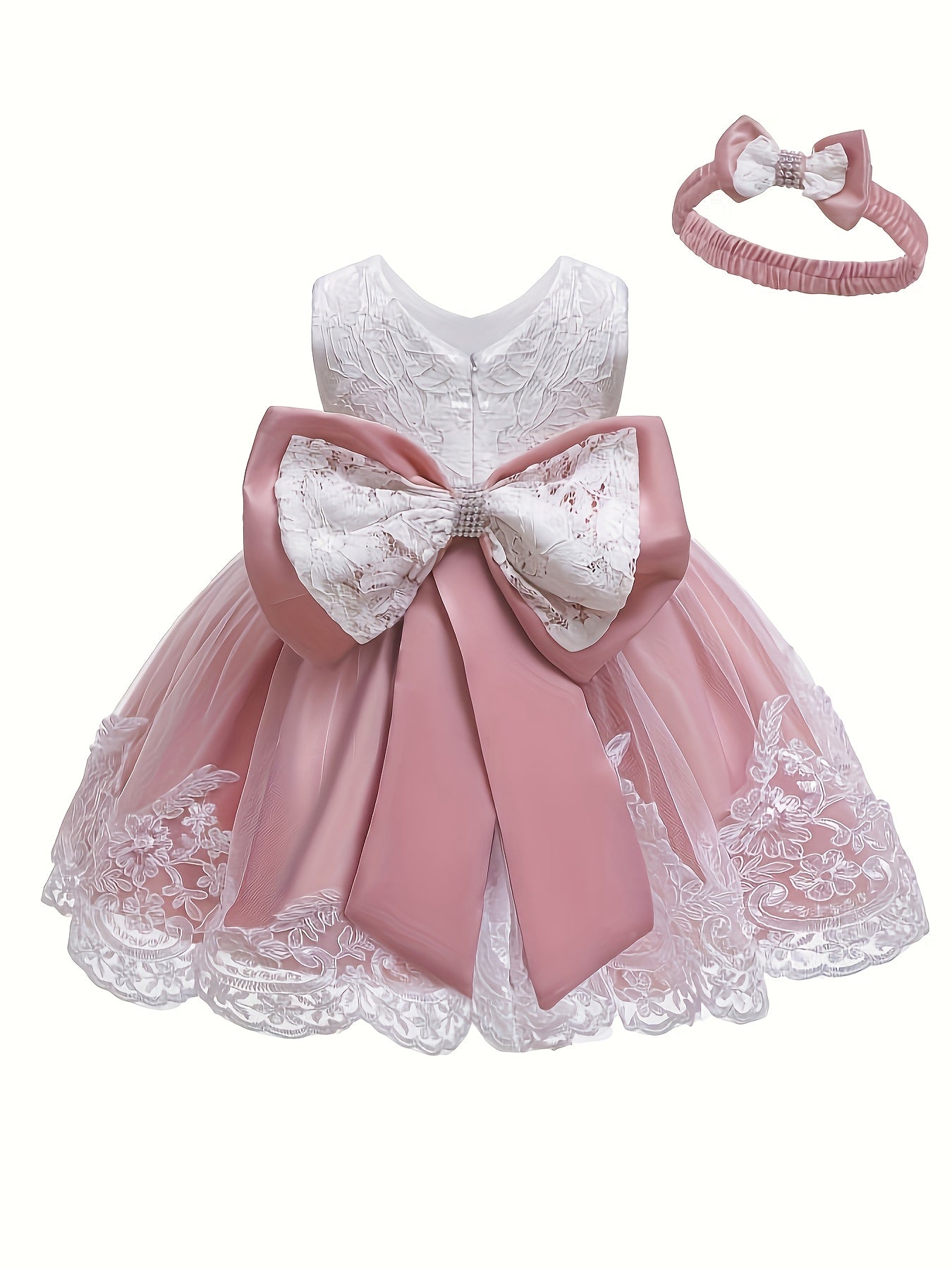 Baby One Year Old Children's Dress Full Moon Baptism Dress Lace Girl's Puffy Princess Dress