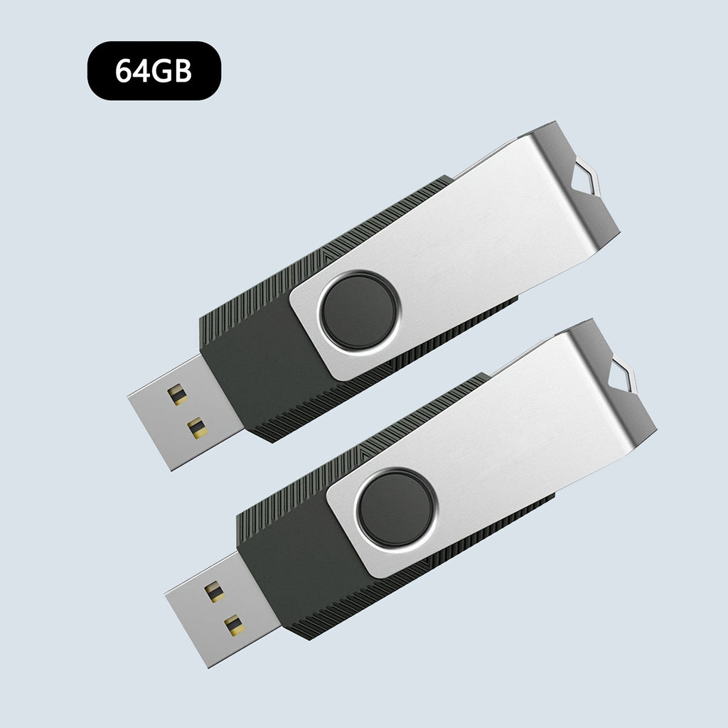 2pcs Aiibe USB 2.0 Flash Drives with LED Light - High-Speed Portable External Storage Sticks, 128GB/64GB/16GB/8GB Capacity Options for PC, MacBook, TV, Car