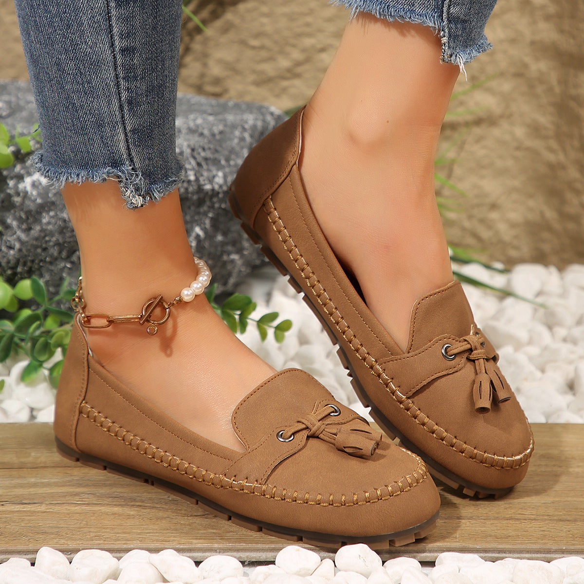 Women's Round Head Non-slip Soft Comfortable Flats Shoes