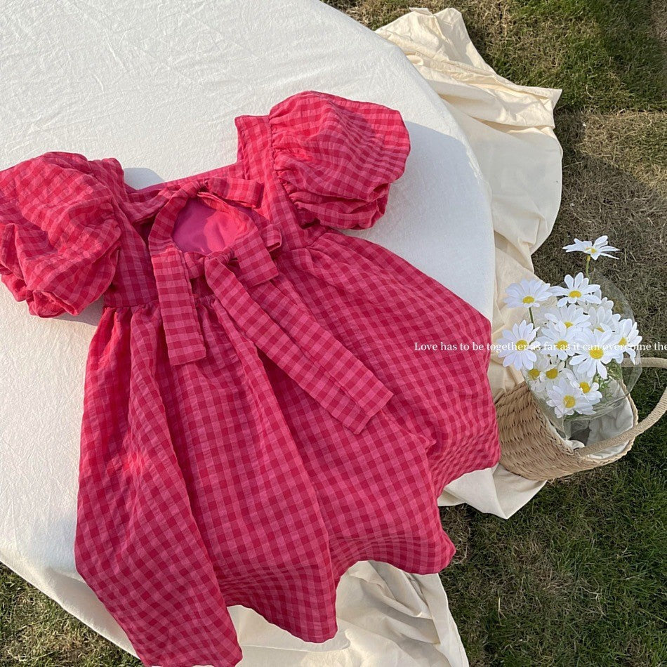 Children's Clothing Girl Summer French High-end Pastoral Princess Dress