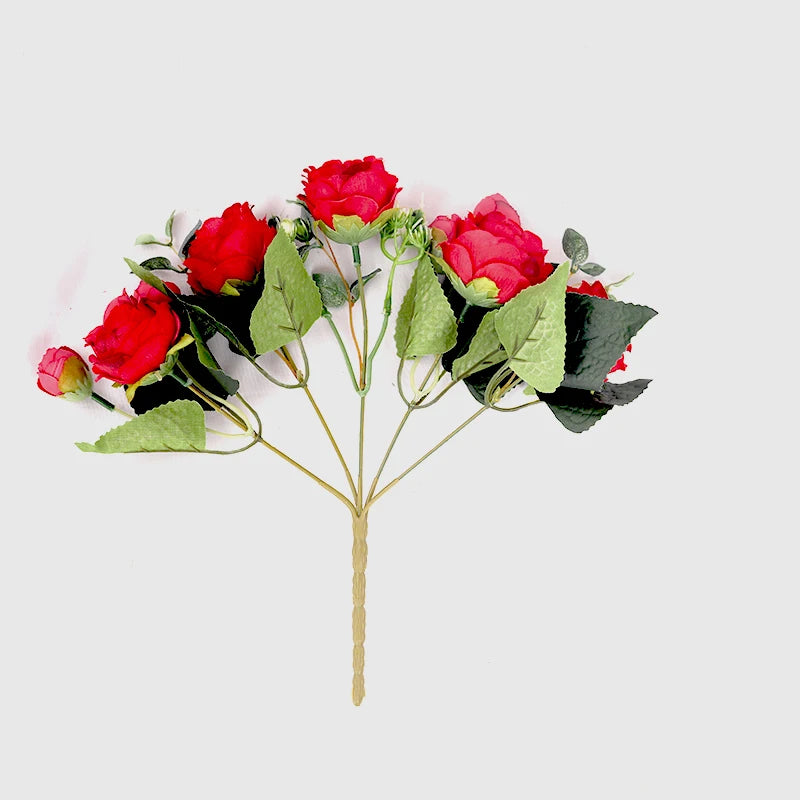 1 Bouquet 9 heads Artificial Flowers Peony Tea Rose Autumn Silk Fake Flowers for DIY Living Room Home Garden Wedding Decoration