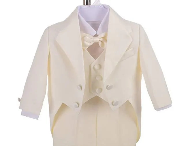 Hot Selling！Classic Little Boy Tuxedo/Wedding Party baby Boy Suit/Baby Boys Beige 5-piece Suit Set3345