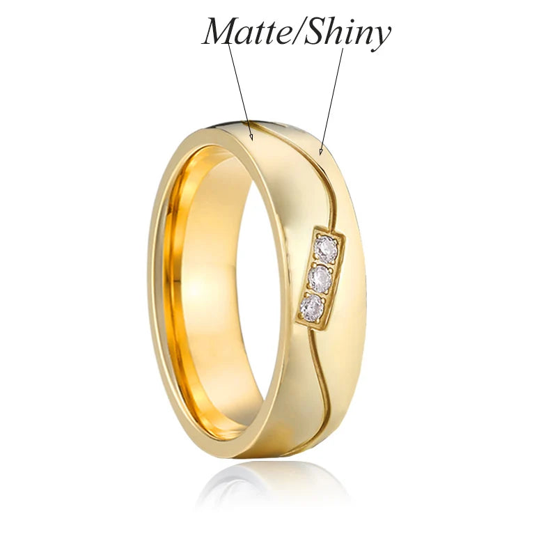 engagement wedding rings for men and women lover's alliance couples 14k rose gold plated ladies fashion jewelry finger ring