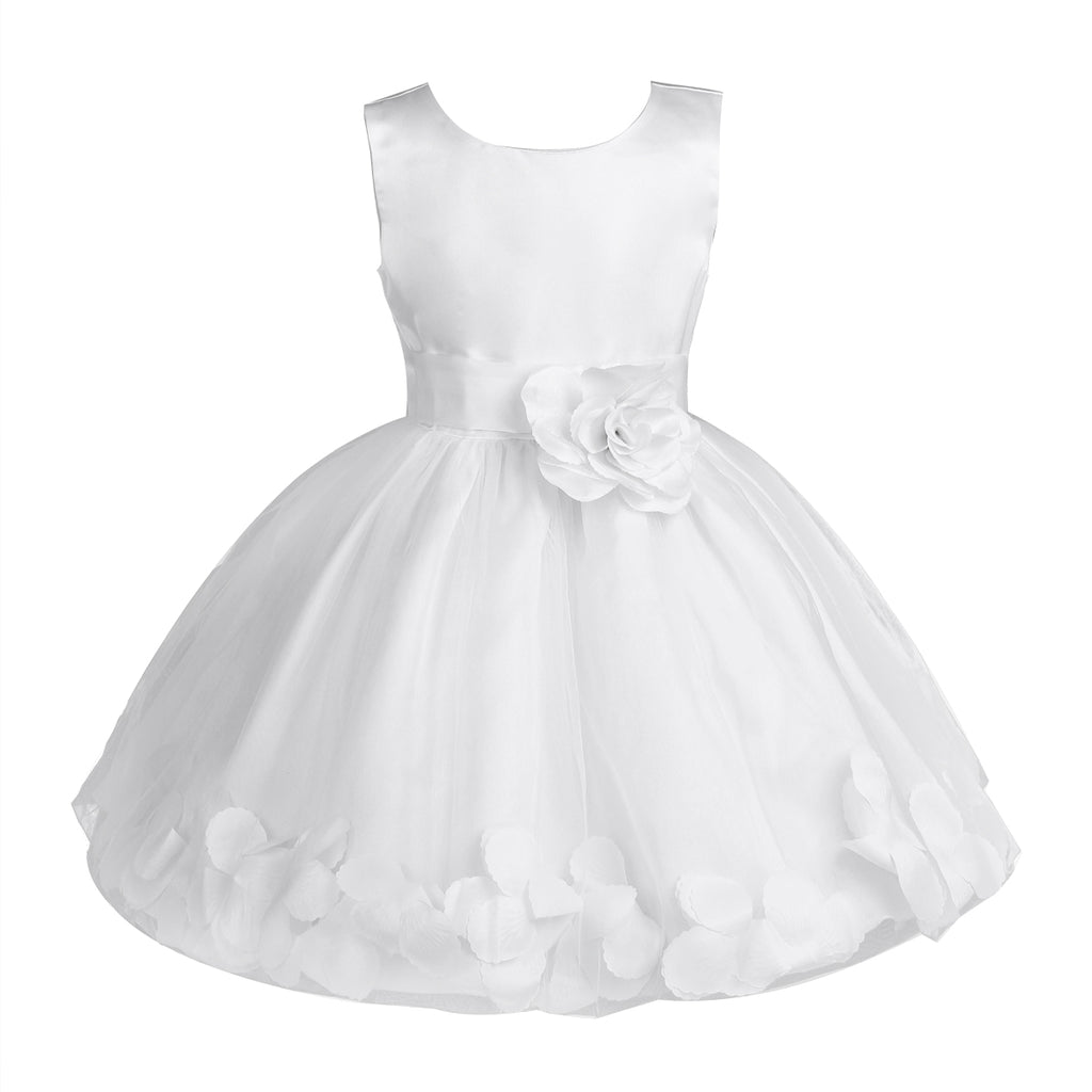 Baby Kids Girls Bowknot Flower Girl Dress Princess Birthday Party Tutu Dress Petals Wedding Pageant Bridesmaid Dresses Ball Gown