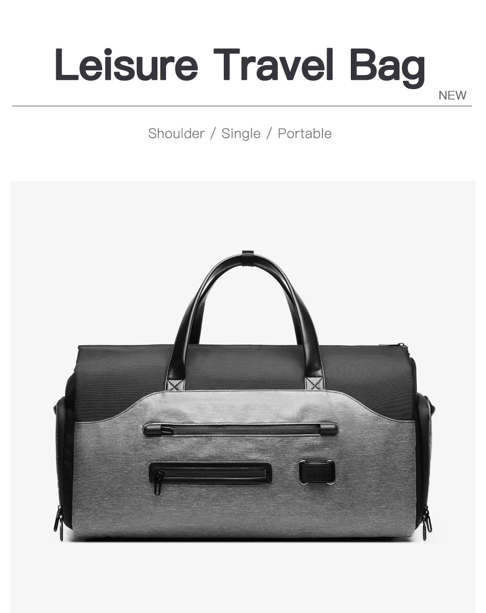 OZUKO Multifunction Men Suit Storage Travel Bag Large Capacity Luggage Handbag Male Waterproof Travel Duffel Bag Shoes Pocket