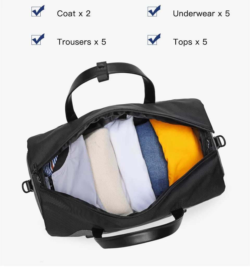 OZUKO Multifunction Men Suit Storage Travel Bag Large Capacity Luggage Handbag Male Waterproof Travel Duffel Bag Shoes Pocket