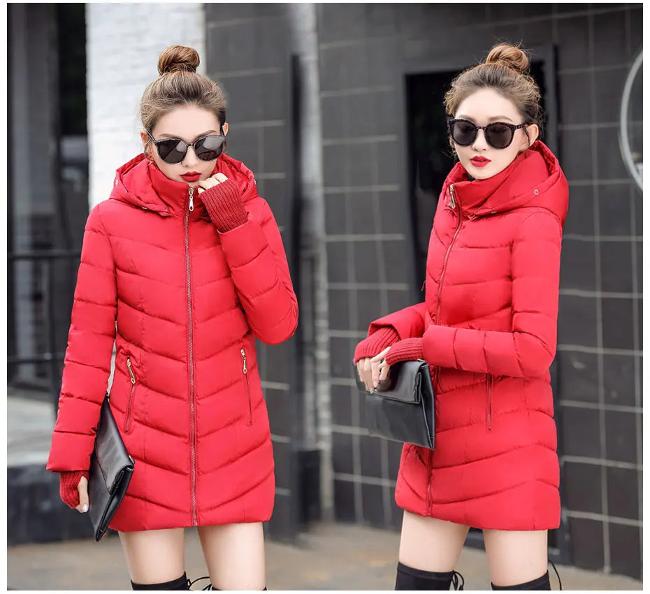 2025 New Arrival Fashion Slim Women Winter Jacket Cotton Padded Warm Thicken Ladies Coat Long Coats Parka Womens Jackets