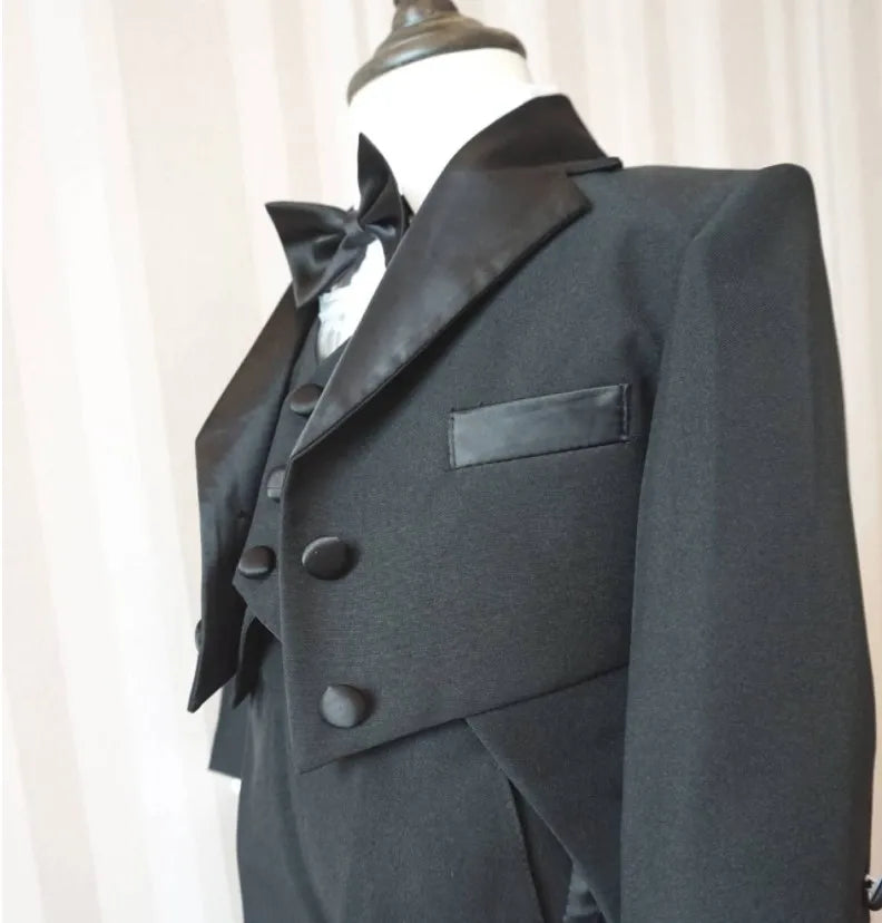Hot Selling！Classic Little Boy Tuxedo/Wedding Party baby Boy Suit/Baby Boys Beige 5-piece Suit Set3345