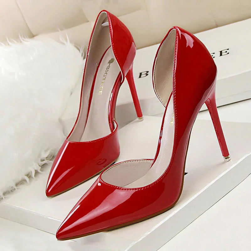 BIGTREE Shoes Patent Leather Heels 2025 Fashion Woman Pumps Stiletto Women Shoes Sexy Party Shoes Women High Heels 12 Colour