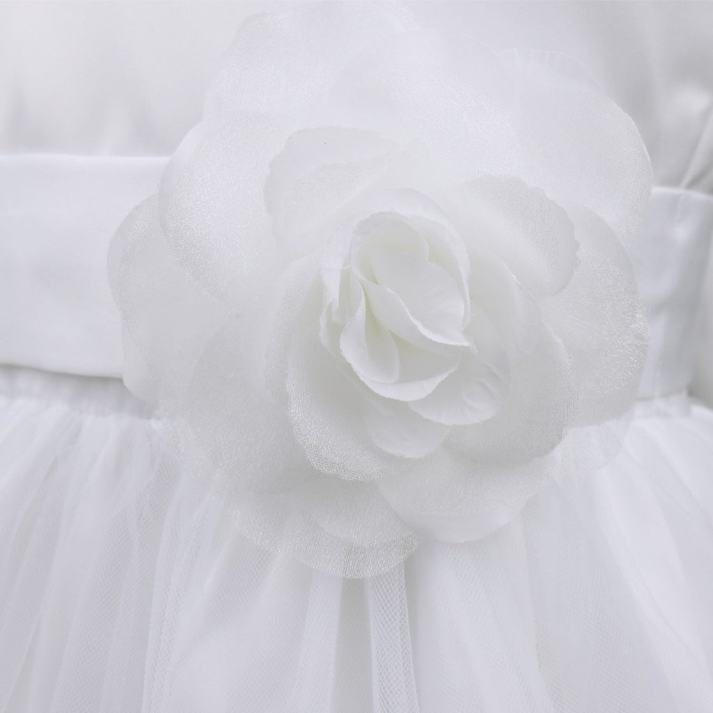 Baby Kids Girls Bowknot Flower Girl Dress Princess Birthday Party Tutu Dress Petals Wedding Pageant Bridesmaid Dresses Ball Gown