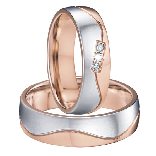 engagement wedding rings for men and women lover's alliance couples 14k rose gold plated ladies fashion jewelry finger ring