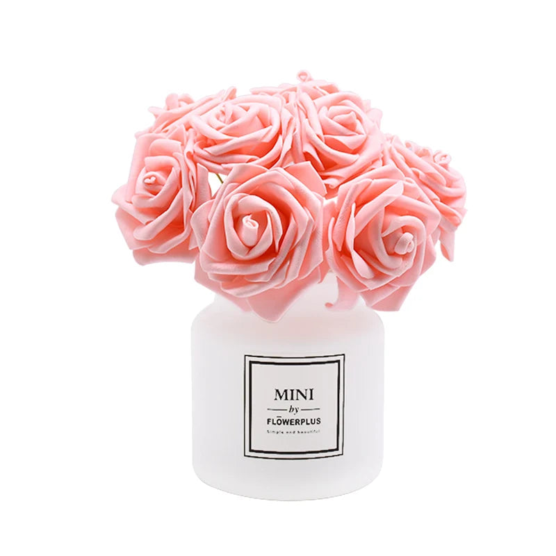 24Pcs/lot Artificial Rose Bouquet Decorative Foam Rose Flowers Bride Bouquets for Wedding Home Party Decoration Wedding Supplies