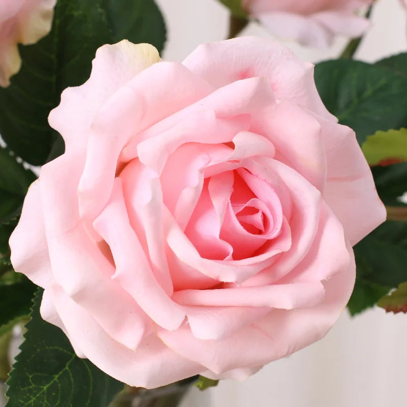 High-quality Simulation True Touch Curling Roses Artificial Flower Bridal Bouquet Wedding Home Decoration Valentine's Day Gift