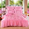 Korean Style Roganic Cotton Jacquard Wedding Lace 4pcs Bridal Duvet Cover Sets