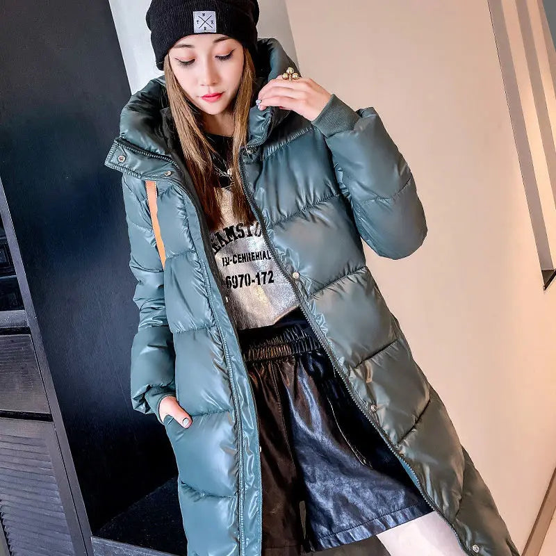 2025 Winter Long Down Jacket Women's Fashion Thick Cotton Parkas Outwear Plus size 4XL Loose Windproof Hooded Snow Coat Female