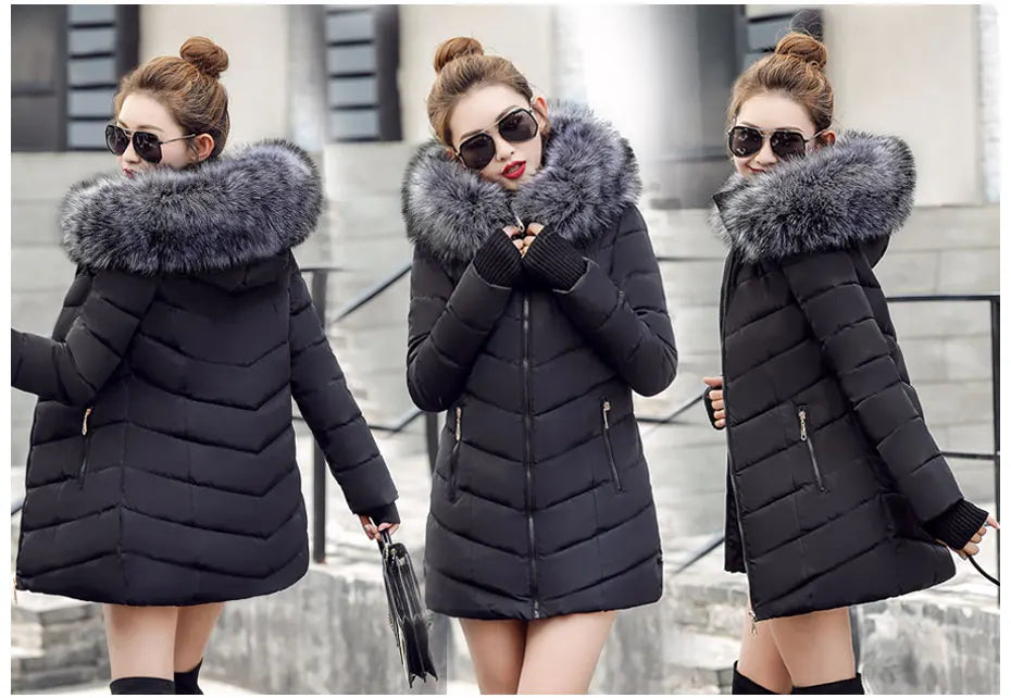 2025 New Arrival Fashion Slim Women Winter Jacket Cotton Padded Warm Thicken Ladies Coat Long Coats Parka Womens Jackets