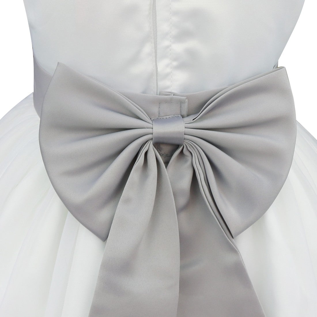 Kids Girls Wedding Pageant Dress White Bridesmaid Dresses Formal Party Princess Vestidos Cute Big Bowknot Sash Flower Girl Dress