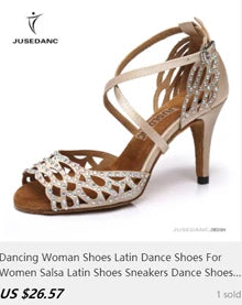 Wedding Shoes For Women Salsa Dance Shoes Woman Sandals With Platform Silver Dance Shoes RhinestoneJuseDanc