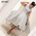 Dresses Silver Sleeveless Knee Length Ball GowN