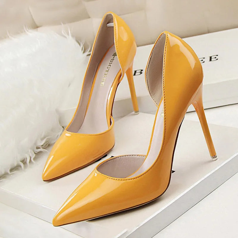 BIGTREE Shoes Patent Leather Heels 2025 Fashion Woman Pumps Stiletto Women Shoes Sexy Party Shoes Women High Heels 12 Colour