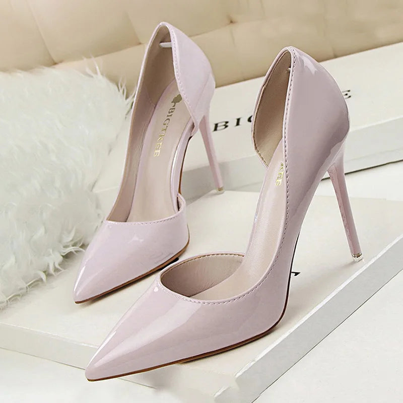 BIGTREE Shoes Patent Leather Heels 2025 Fashion Woman Pumps Stiletto Women Shoes Sexy Party Shoes Women High Heels 12 Colour