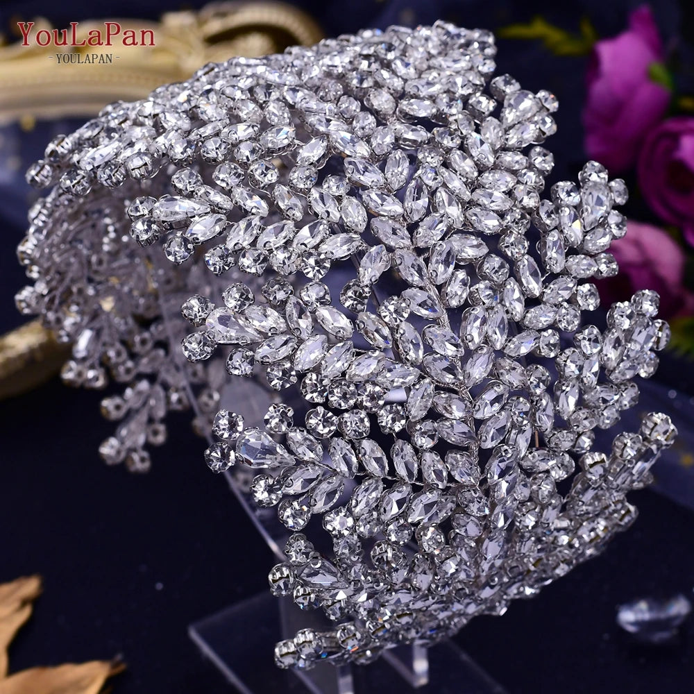 YouLaPan HP420 Wedding Accessories Bridal Headpieces Luxurious Banquet Jewelry Headdresses Bride Tiara and Crown Flower Headband
