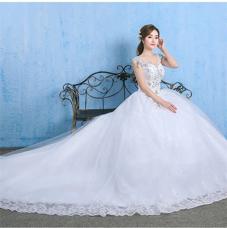 Gryffon Wedding Dress Sexy V-neck Lace Embroidery Court Train Ball Gown Princess Wedding Dresses Vestido De Noiva Plus Size