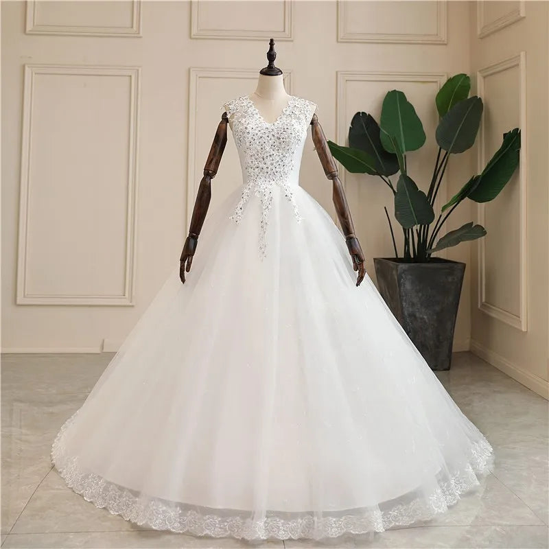 Gryffon Wedding Dress Sexy V-neck Lace Embroidery Court Train Ball Gown Princess Wedding Dresses Vestido De Noiva Plus Size