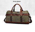 Vintage Waxed Canvas Men Luggage bag Genuine Leather Men Travel Bags Large Duffel Bags Weekend bag of trip Overnight carry on