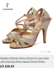 Wedding Shoes For Women Salsa Dance Shoes Woman Sandals With Platform Silver Dance Shoes RhinestoneJuseDanc