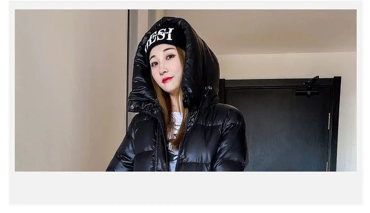 2025 Winter Long Down Jacket Women's Fashion Thick Cotton Parkas Outwear Plus size 4XL Loose Windproof Hooded Snow Coat Female