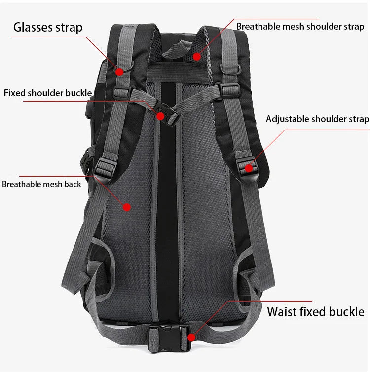 Anti-theft Mountaineering Waterproof Backpack Men Riding Sport Bags Outdoor Camping Travel Backpacks Climbing Hiking Bag For Men