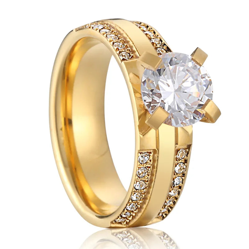 western designer dubai African fine 18k gold plated ladies jewelry cz diamond bridal wedding engagement rings for women girls