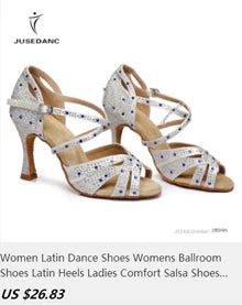 Wedding Shoes For Women Salsa Dance Shoes Woman Sandals With Platform Silver Dance Shoes RhinestoneJuseDanc