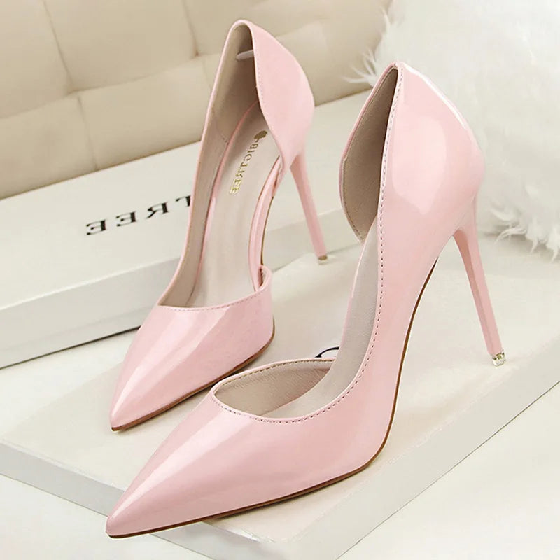 BIGTREE Shoes Patent Leather Heels 2025 Fashion Woman Pumps Stiletto Women Shoes Sexy Party Shoes Women High Heels 12 Colour