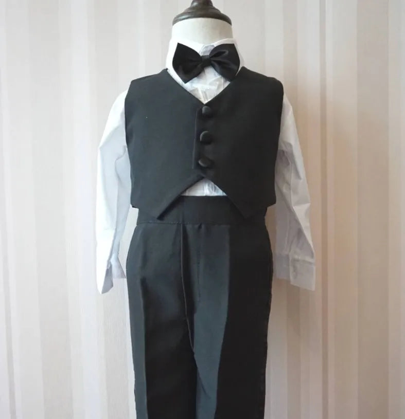 Hot Selling！Classic Little Boy Tuxedo/Wedding Party baby Boy Suit/Baby Boys Beige 5-piece Suit Set3345