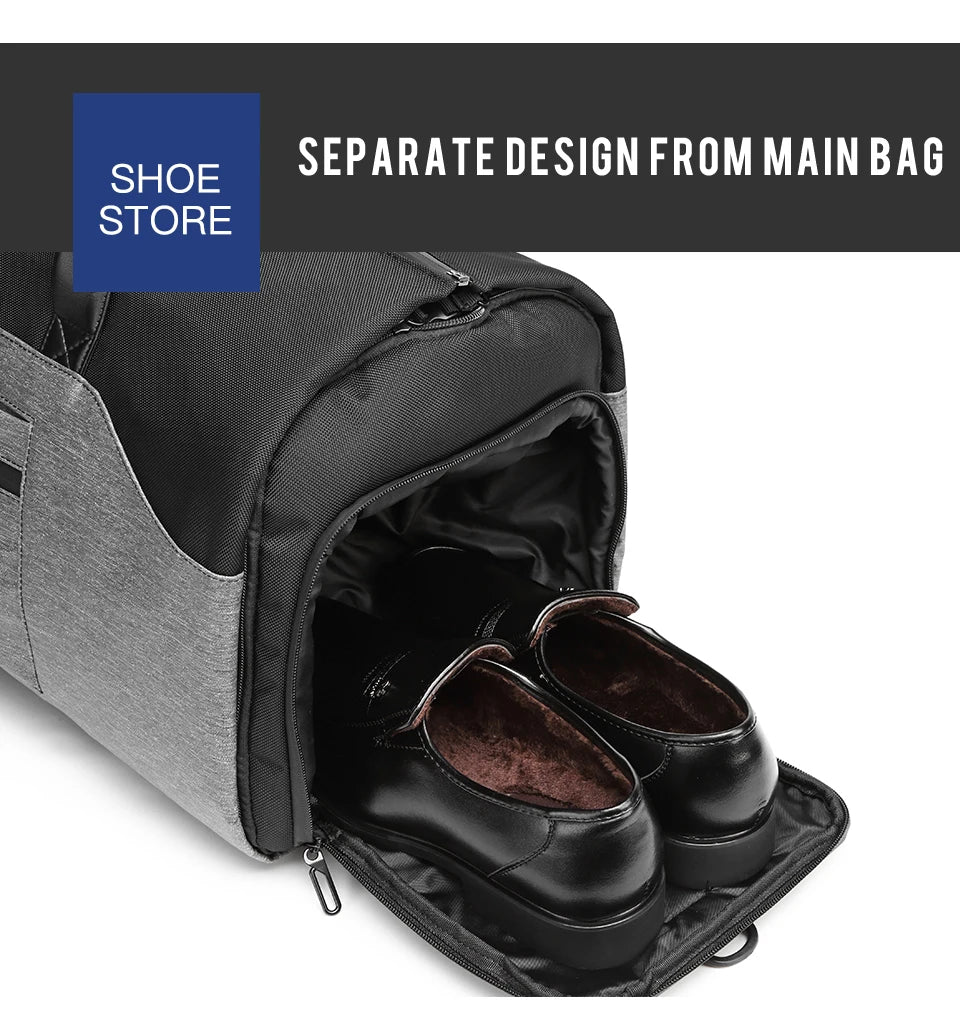 OZUKO Multifunction Men Suit Storage Travel Bag Large Capacity Luggage Handbag Male Waterproof Travel Duffel Bag Shoes Pocket