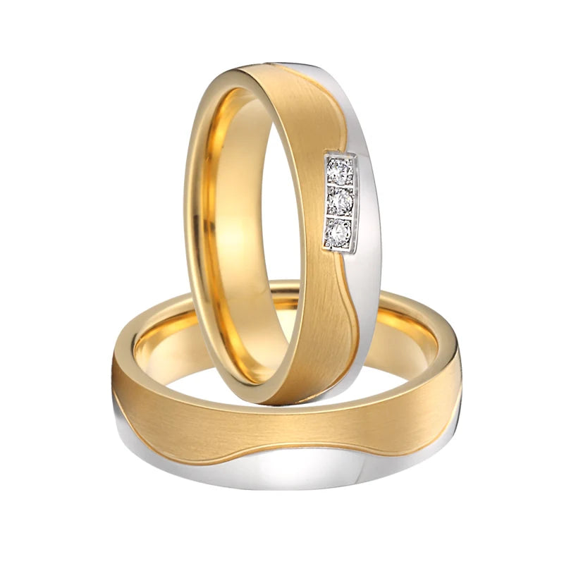engagement wedding rings for men and women lover's alliance couples 14k rose gold plated ladies fashion jewelry finger ring