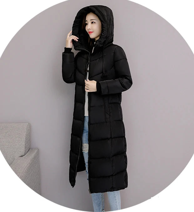 2025 Women's Winter Coats Long Section Warm Down Basic Jacket Coat Fashion Slim Outwear Female Korean Large Size Jackets M-6XL