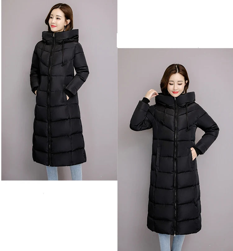 2025 Women's Winter Coats Long Section Warm Down Basic Jacket Coat Fashion Slim Outwear Female Korean Large Size Jackets M-6XL