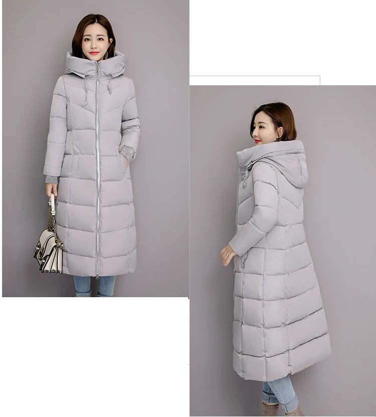 2025 Women's Winter Coats Long Section Warm Down Basic Jacket Coat Fashion Slim Outwear Female Korean Large Size Jackets M-6XL